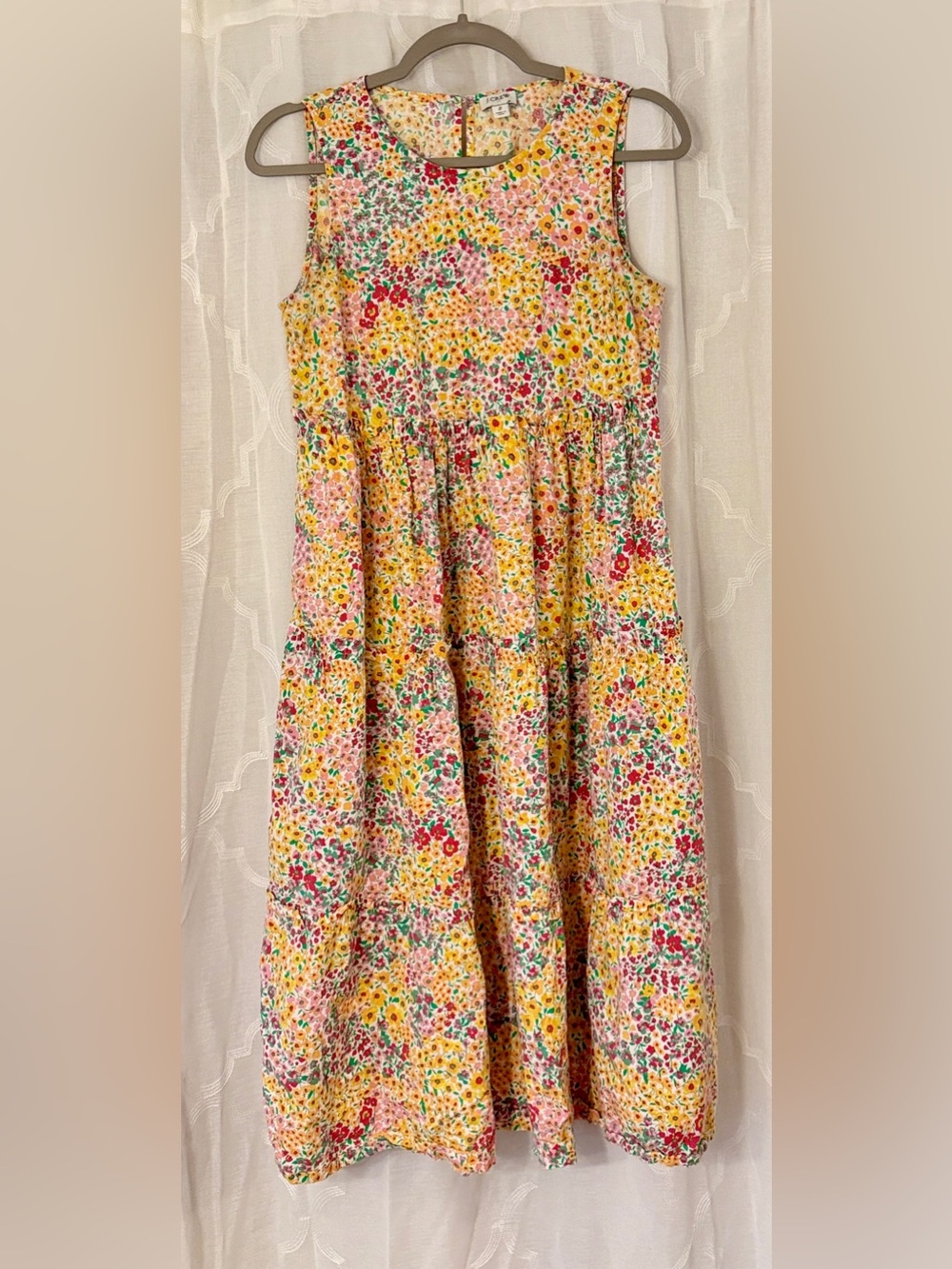 J.Crew Re-Imagined Multicolor Floral Sleeveless Midi Dress Size 2